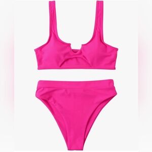 Pink Swimsuit Bikini Set. Women's Size Large.